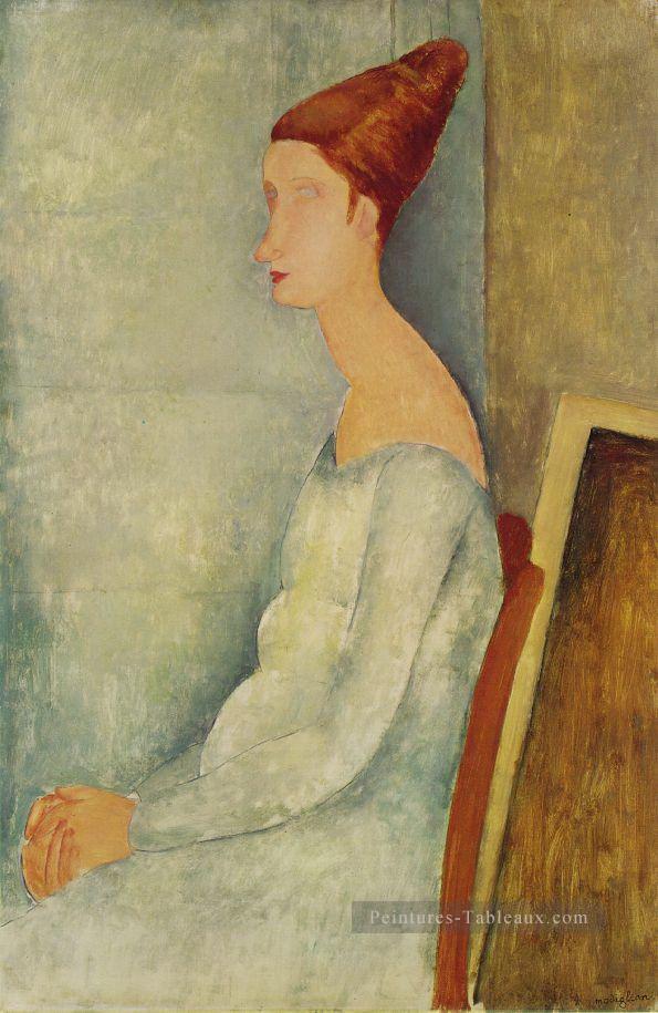 portrait de jeanne hebuterne 1918 2 Amedeo Modigliani Peintures à l'huile